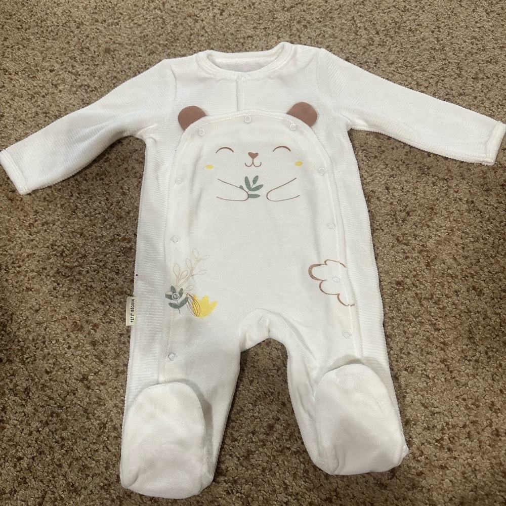 *From France* Adorable White Bear Print Kids One Piece